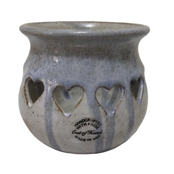 Artisan Hand Made Pottery Heart Vase Made in USA - Picture 1 of 10
